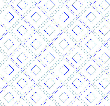 Seamless geometric pattern with diamonds and dots
