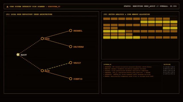 Cyber Security System Scanner Data Audit Interface Animation.