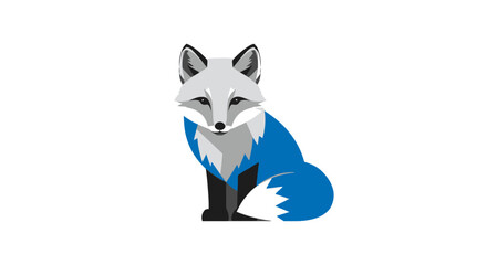 Stylized blue and white arctic fox sitting © Patrick