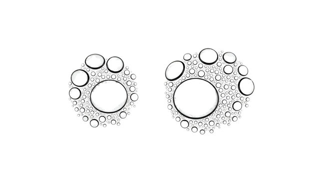 Abstract Splashing Clear Water Bubbles Rings Isolated on Transparent Background