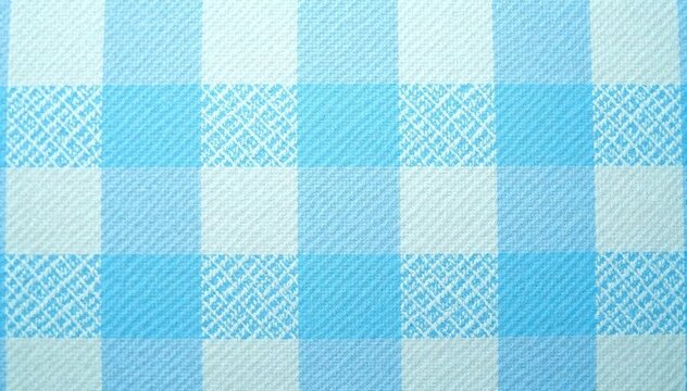 Textured light blue gingham check fabric with small squares and criss-cross pattern, checked pattern , light blue gingham, criss cross