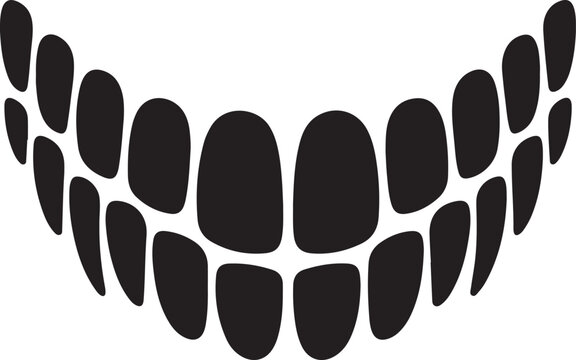 Vector illustration of vampire teeth black silhouette for Halloween design