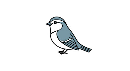 Simple illustration of a small blue and white bird © udin