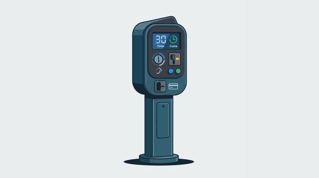 Modern parking meter device for urban street payment collection