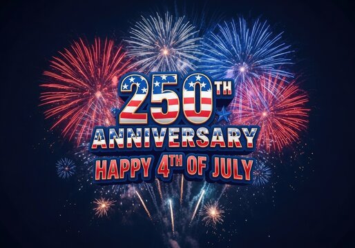 Usa independence day 4th of july 250th anniversary celebration with fireworks display patriotic american holiday