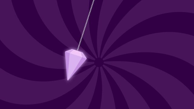 crystal pendulum swing over hypnotic spiral