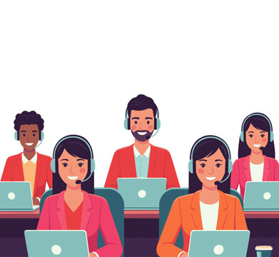 Flat Vector Illustration of a Customer Support Concept.