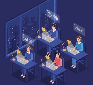 Flat Vector Illustration of a Customer Support Concept.