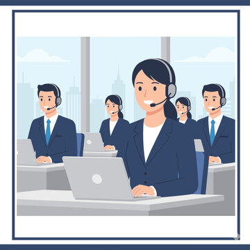 Flat Vector Illustration of a Customer Support Concept.