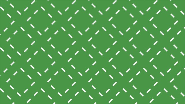 Abstract green geometric background loop featuring white dashed diamond grid lines in a seamless moving pattern animation