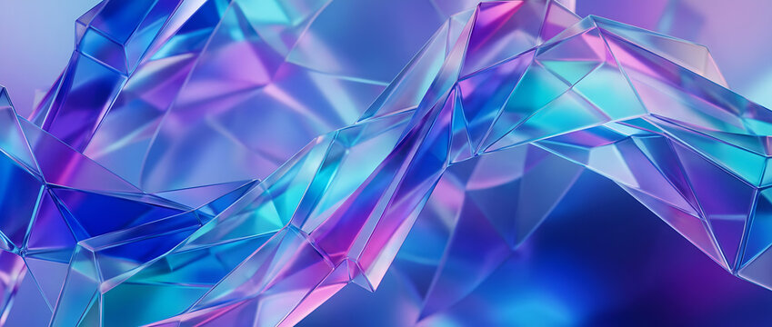 Glass gradient geometry background, 3d rendering.