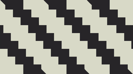 Fototapeta premium Abstract seamless pattern featuring diagonal dark brown and cream steps