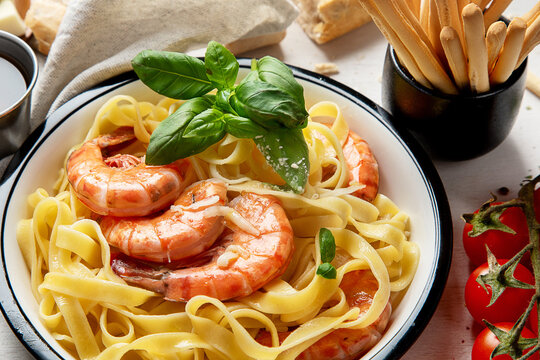 Italian cuisine. Pasta, pizza, olives and antipasto toasts.
