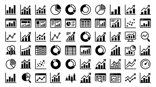 Collection of Business and Financial Chart Icons.