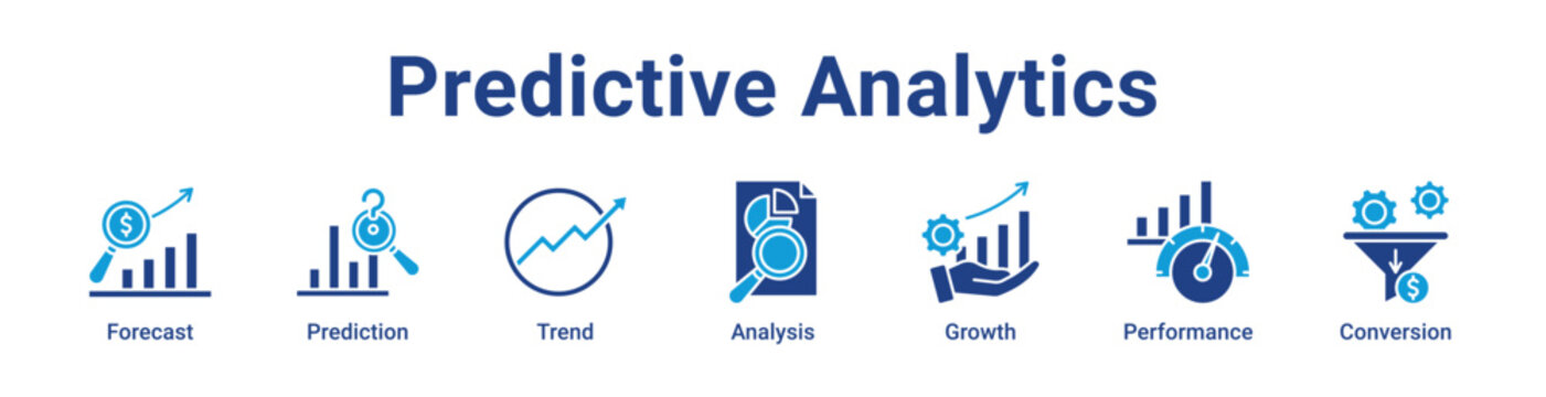 Predictive Analytics Web Icon Banner and Collection