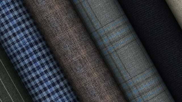 Exceptional Italian fabric rolls displaying luxurious texture sophisticated weave patterns and superior manufacturing quality