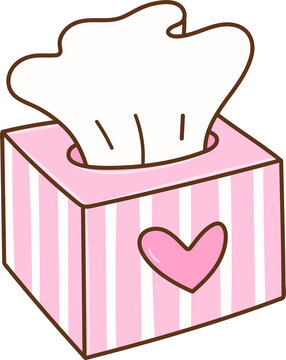 Cute Tissue Box Illustration Girly Movie Night Theam