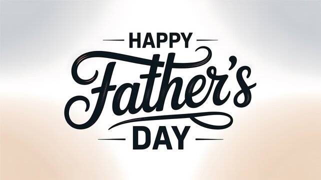 Happy Fathers Day greeting card with elegant typography and soft gradient background