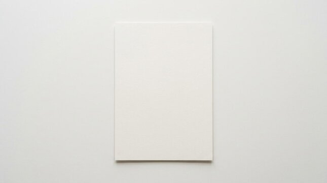 Blank vertical canvas mockup hanging on a white wall.
