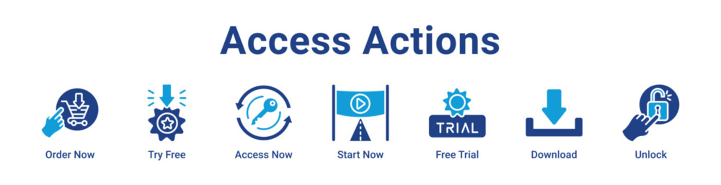 Access Actions Web Icon Banner and Collection