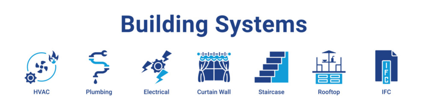 Building Systems Web Icon Banner and Collection