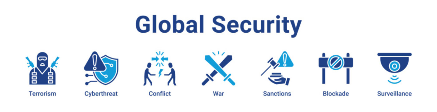 Global Security Web Icon Banner and Collection