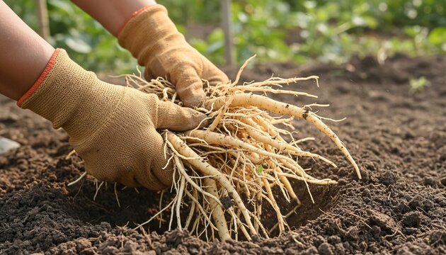 Extracting Mature Fibrous Shatavari Roots from Soil