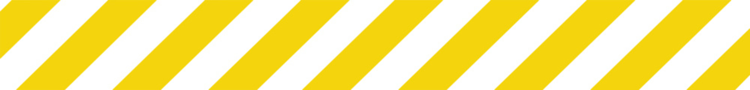 Yellow and white warning tape stripe horizontal pattern background for construction caution road sign isolated on white