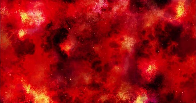手描き背景動画 炎 宇宙 不気味に揺れる赤い光