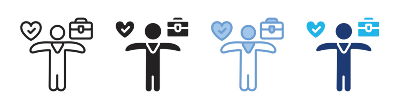 Work life balance icon set multiple style collection