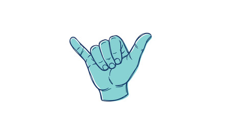 shaka hand gesture vector illustration white background © Rahul
