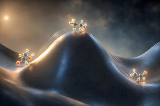 Molecular transition state on glowing energy landscape