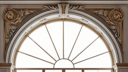 Obraz premium Elegant Arched Window with Golden Accents