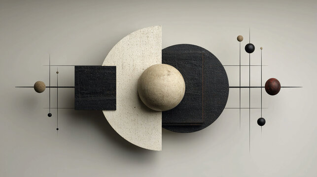 Comparison - Abstract paired forms conceptual contrast visual evaluation dynamic energy interplay minimalistic composition expressive symbolic measurement