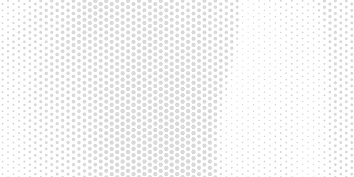 Minimalist grey halftone background with abstract wave pattern. Modern white geometric dot grid texture vector illustration for clean banner design.