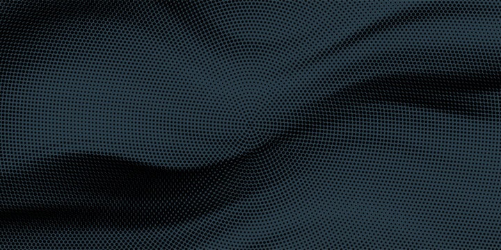 Premium abstract black halftone texture with smooth dynamic fluid layout. Minimalist geometric dot matrix vector backdrop for luxury corporate website