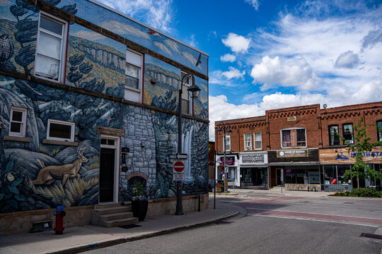 View of downtown Georgetown in Halton Hills. Halton Hills, Canada - June 15, 2026.