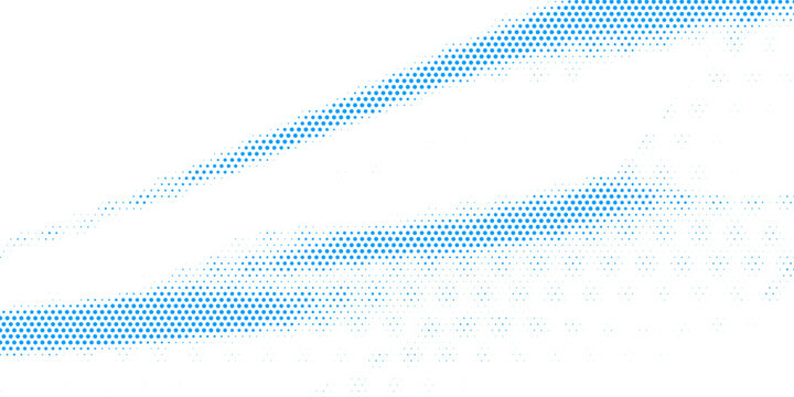 Modern white background with blue halftone dot grid texture. Elegant flowing wavy matrix pattern vector illustration for corporate identity or web backdrop.