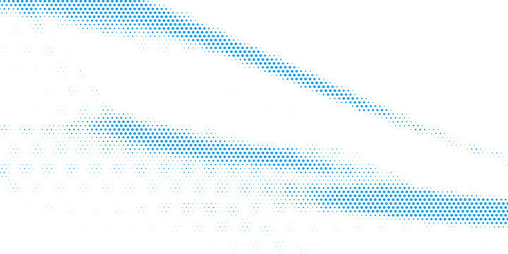 Modern white background with blue halftone dot grid texture. Elegant flowing wavy matrix pattern vector illustration for corporate identity or web backdrop.