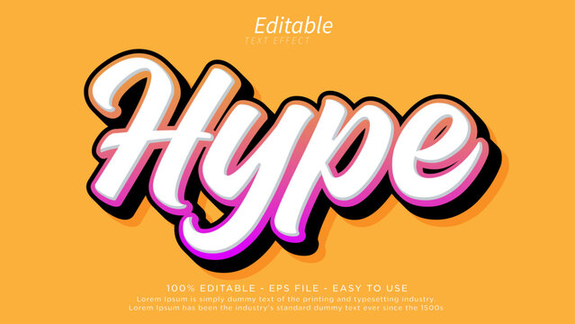 Hype style editable text effect for tshirt mockup design