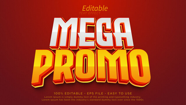 Mega promo editable text effect