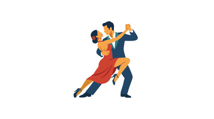 Elegant Couple Dancing Tango - Passionate Movement and Romance