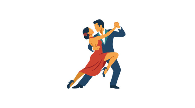 Elegant Couple Dancing Tango - Passionate Movement and Romance