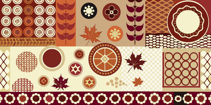 Autumnal Floral Ornament Vector Illustration With Warm Earth Tones