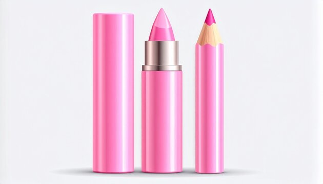 Lipstick lip liner pink cosmetic design