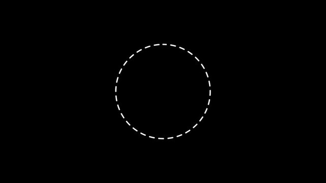 Dotted Circle Frame Border Animation on Black Background, Minimal Path Motion Graphics 4k Animation ....