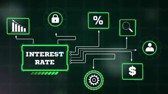 Interest rate yield tracking layouts optimizing corporate debt portfolio metrics, perfect asset for commercial investment advisory presentation loops