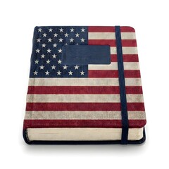 Fototapeta premium Independence Day USA Holiday Journal With Reusable Design, Patriotic Notebook For National Celebration Memories On A Clean White Solid Background