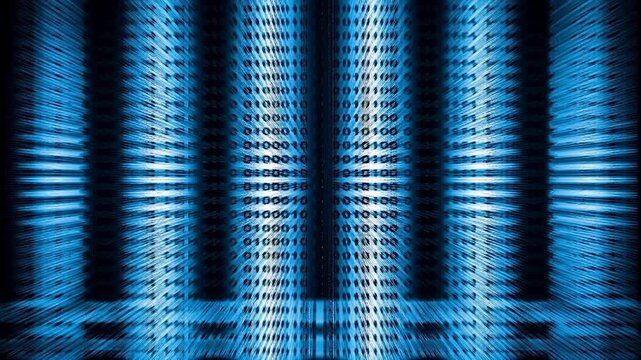Blue digital binary code pattern