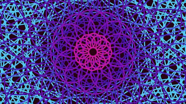 Colorful geometric abstract pattern with intricate mandala design